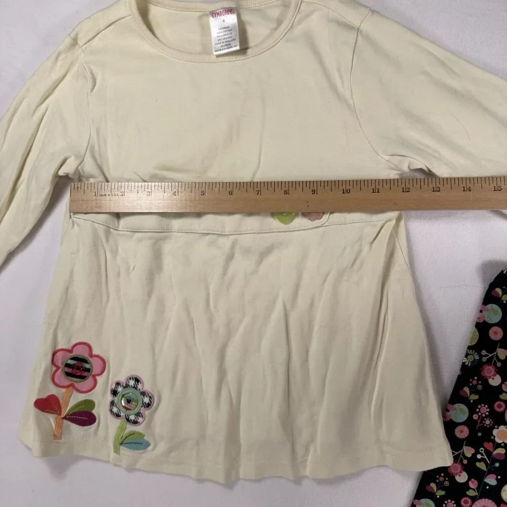Gymboree Girls 2 Pc Long Sleeve Floral Tunic Top Leggings Set Size 6